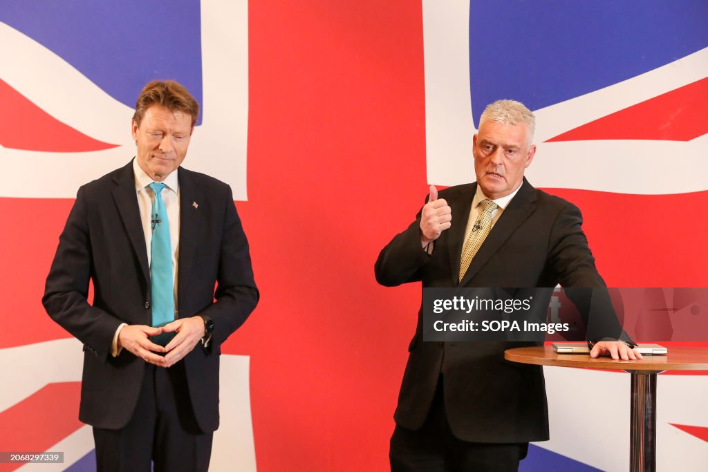 Former Conservative Party Chair Lee Anderson speaking at a...
