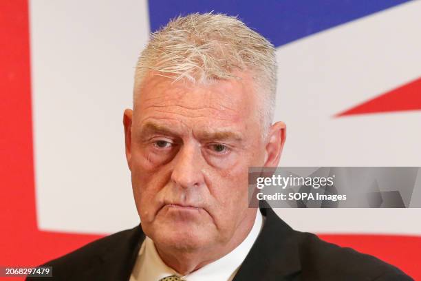 Former Conservative Party Chair Lee Anderson speaking at a press conference in Westminster, central London after defecting to Reform UK. Lee Anderson...