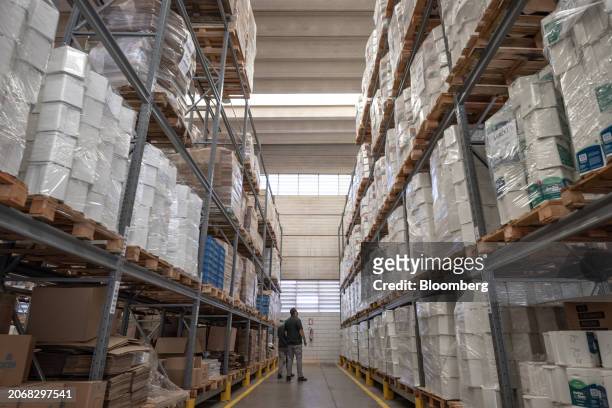 Warehouse of packaged boxes containing kits with genetically modified Aedes aegypti mosquitos at the Oxitec facilities in Campinas, Sao Paulo state,...