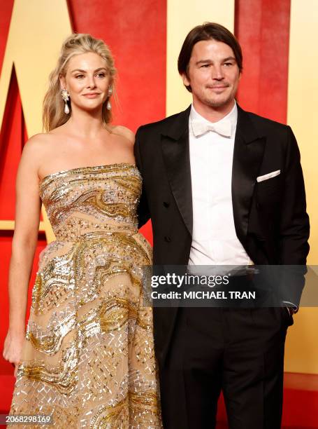 Actor Josh Hartnett and wife British actress Tamsin Egerton attend the Vanity Fair Oscars Party at the Wallis Annenberg Center for the Performing...