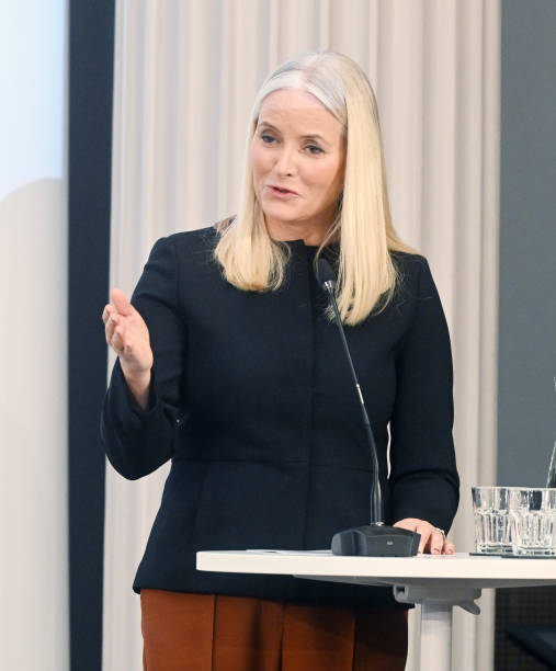 NOR: Crown Princess Mette-Marit Attends International Women's Day At Domus Bibliotheca