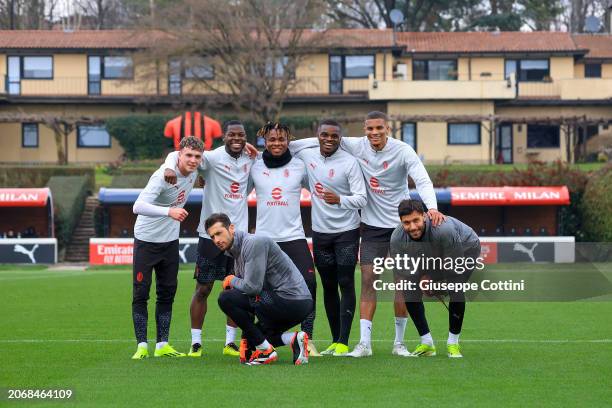 Alejandro Jimenez Sanchez of AC Milan, Yunus Musah, Antonio Mirante, Samuel Chukwueze, Pierre Kalulu, Malick Thiaw and Marco Sportiello celebrates...