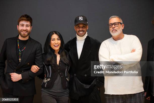 Italian singer Lorenzo Licitra and Indonesian singer-songwriter Anggun , actor Feisal Bonciani, and rapper and record producer Frankie hi nrg mc at...