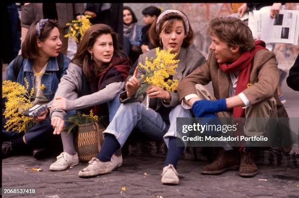 Feminists demonstrate during March 08th, International Women's Day. Rome , March 08th, 1989