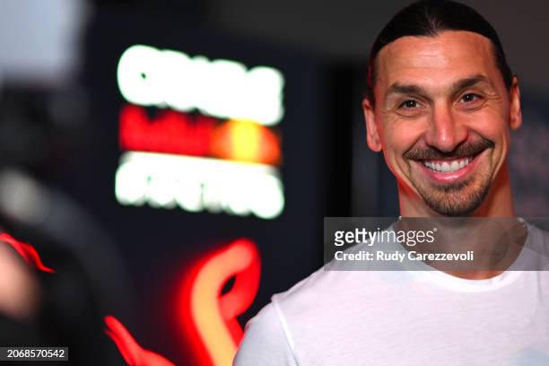 Zlatan Ibrahimovic looks on in the Paddock prior to qualifying ahead of the F1 Grand Prix of Saudi Arabia at Jeddah Corniche Circuit on March 08,...