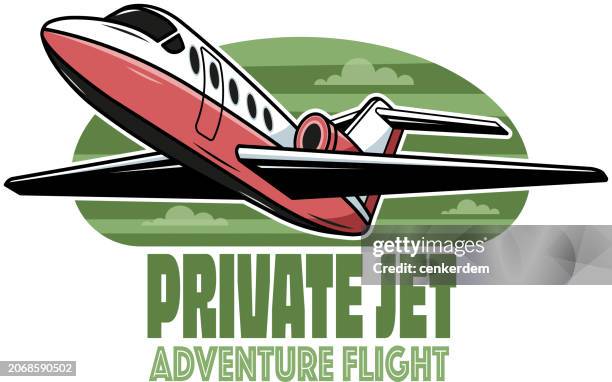 stockillustraties, clipart, cartoons en iconen met private plane - bedrijfsvliegtuig
