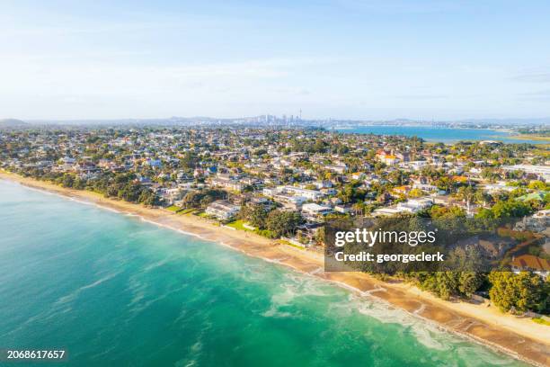 auckland beach in summer - auckland stock pictures, royalty-free photos & images