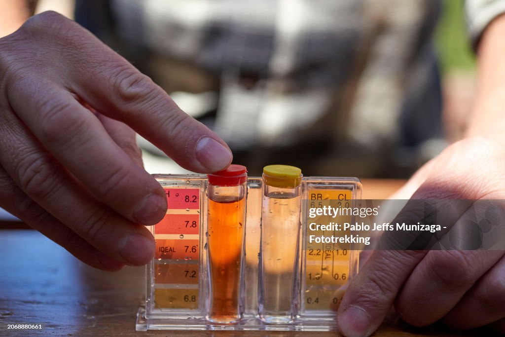 Water Quality Testing Kit in Use