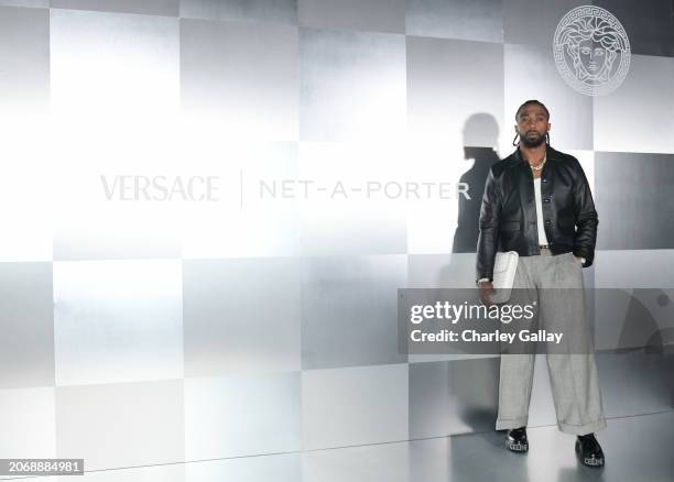 Tyrod Taylor attends Donatella Versace hosts a cocktail party in Los Angeles celebrating Versace icons together with NET-A-PORTER on March 07, 2024...