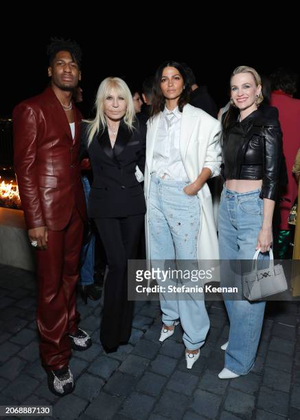 Jon Batiste, Donatella Versace, Camila Alves, and January Jones attend Donatella Versace hosts a cocktail party in Los Angeles celebrating Versace...