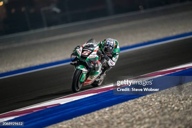 Johann Zarco of France and CASTROL Honda LCR rides during the practice session of the MotoGP Qatar Airways Grand Prix of Qatar at Losail Circuit on...