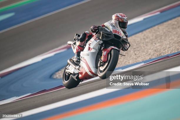 Takaaki Nakagami of Japan and LCR Honda IDEMITSU rides during the practice session of the MotoGP Qatar Airways Grand Prix of Qatar at Losail Circuit...