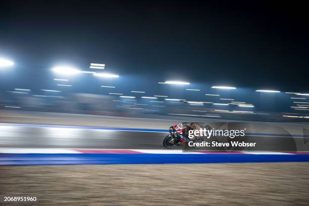 Luca Marini of Italy and Repsol Honda Team rides during the practice session of the MotoGP Qatar Airways Grand Prix of Qatar at Losail Circuit on...