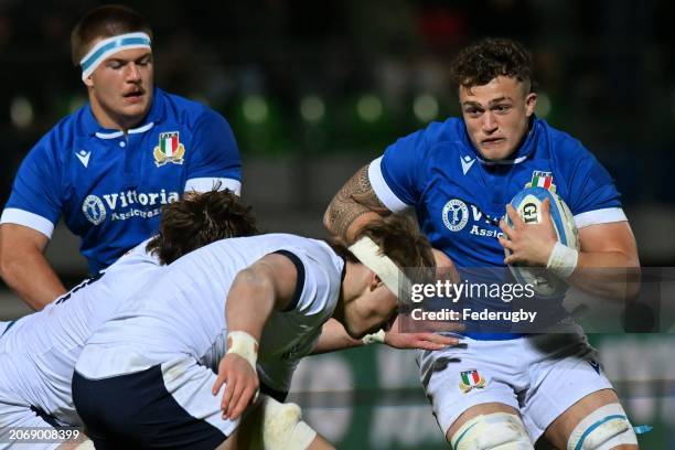 Jacopo Botturi of Italy U20 during the U20 Six Nations match between Italy and Scotland at Stadio comunale di Monigo on March 08, 2024 in Treviso,...