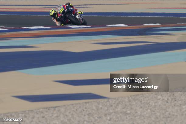 Joan Mir of Spain and Repsol Honda Team rounds the bend during the MotoGP Of Qatar - Free Practice at Losail Circuit on March 08, 2024 in Doha, Qatar.