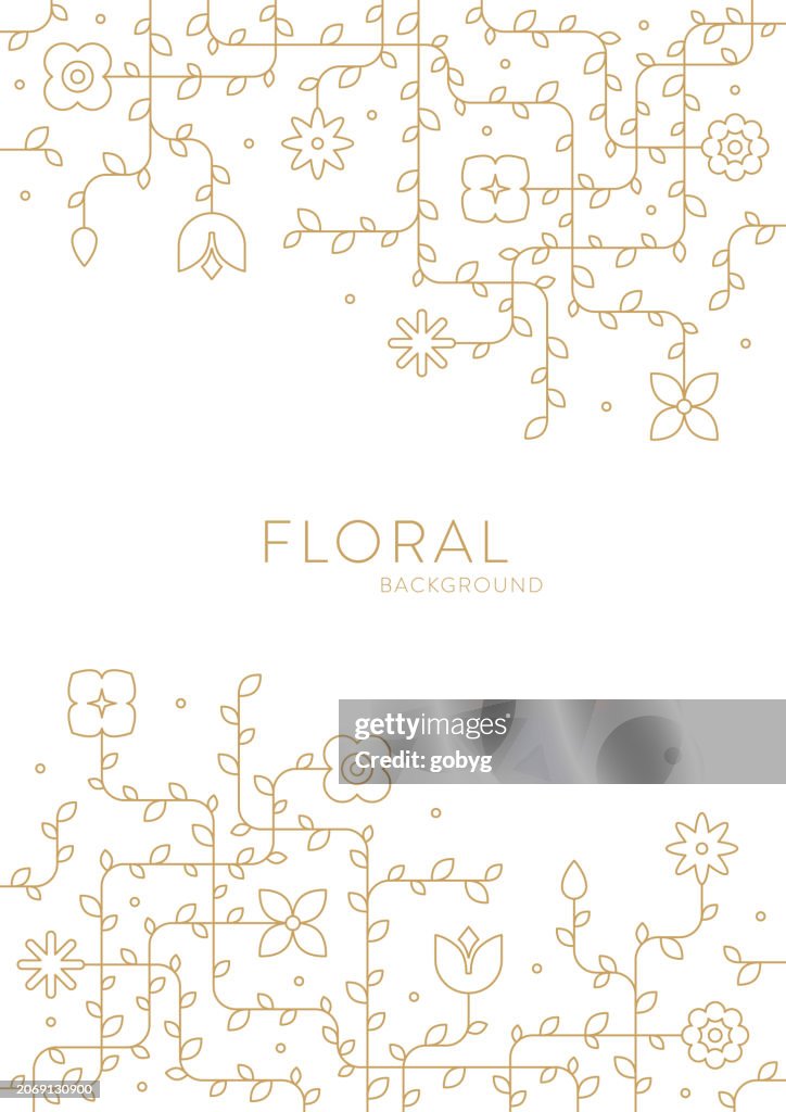 Abstract Geometric Floral Spring Poster Template Background