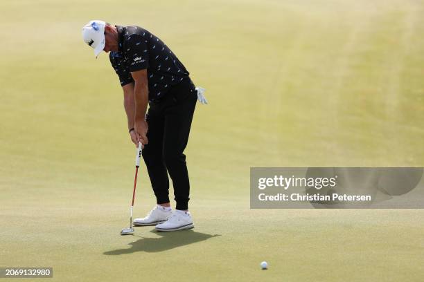 Alex Cejka of Germany putts on the second green during the first round of the Cologuard Classic at La Poloma Country Club on March 08, 2024 in...