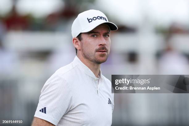 Nick Taylor of Canada looks on while playing the 14th hole during the second round of the Arnold Palmer Invitational presented by Mastercard at...