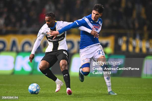 Wylan Cyprien ffduring Serie B match between Parma and Brescia at Stadio Ennio Tardini on March 08, 2024 in Parma, Italy.