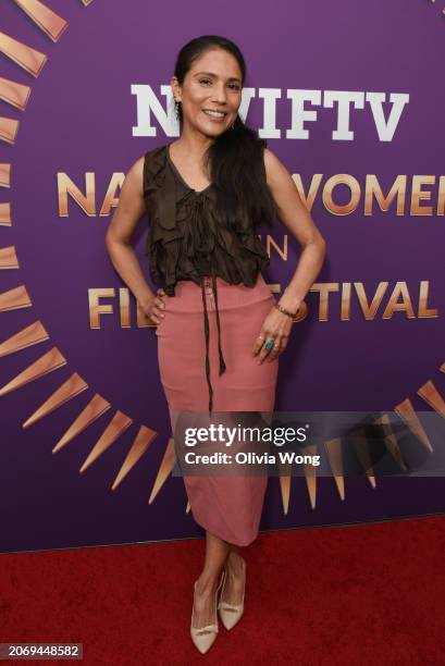 Tonantzin Carmelo attends the 15th Edition NWIFTV Native Women In Film Festival Pre-Oscar Industry Brunch at Four Seasons Hotel Los Angeles at...