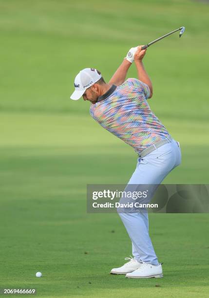 Wyndham Clark of The United States plays his second shot on the 16th hole during the first round of the Arnold Palmer Invitational presented by...