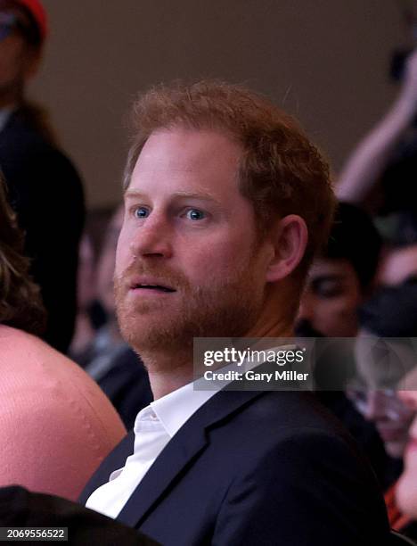 Prince Harry, Duke of Sussex attends the "Breaking Barriers, Shaping Narratives: How Women Lead On and Off the Screen" panel featuring Meghan,...