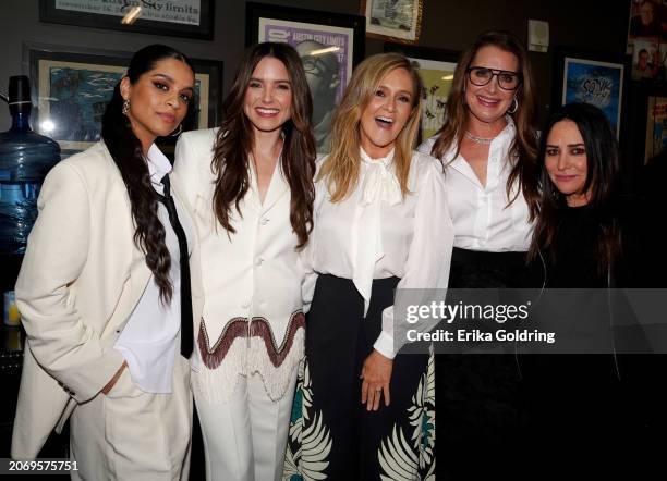 Lilly Singh, Sophia Bush, Samantha Bee, Brooke Shields and Pamela Adlon seen during the “Variety Power of Comedy” at the 2023 SXSW Conference and...