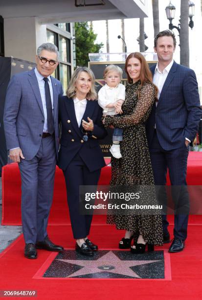 Eugene Levy, Deborah Divine, Sarah Levy and Graham Outerbridge attend Eugene Levy's Hollywood Walk of Fame Star ceremony, celebrating the...