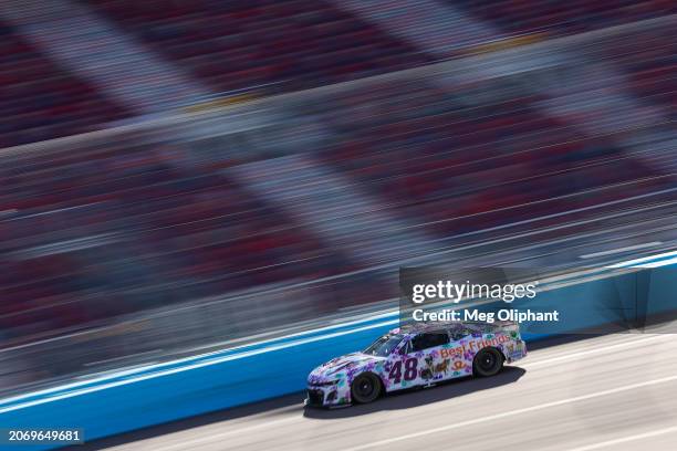 Alex Bowman, driver of the Ally Best Friends Chevrolet, drives during practice for the NASCAR Cup Series Shriners Children's 500 at Phoenix Raceway...