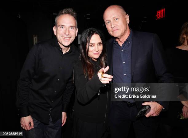 Michael Schneider, Pamela Adlon and Mike Judge seen during the “Variety Power of Comedy” at the 2023 SXSW Conference and Festivals at ACL Live on...