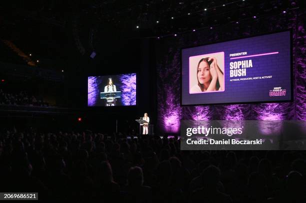 Presenter Sophia Bush speaks onstage at the “Variety Power of Comedy” during the 2023 SXSW Conference and Festivals at ACL Live on March 08, 2024 in...