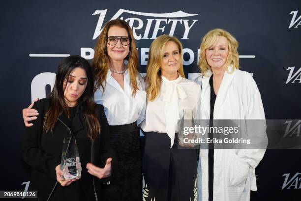 Comedy Director Honoree Pamela Adlon, Brooke Shields, Comedy Innovator Honoree Samantha Bee and Jean Smart attend at the “Variety Power of Comedy”...