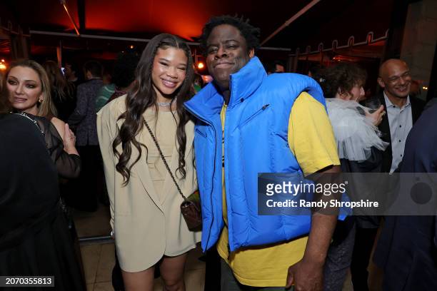 Storm Reid and Jeymes Samuel attend the CAA pre-Oscar party at Sunset Tower Hotel on March 08, 2024 in Los Angeles, California.