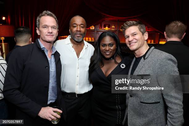Neil Patrick Harris, Lee Daniels, Danielle Brooks and David Burtka attend the CAA pre-Oscar party at Sunset Tower Hotel on March 08, 2024 in Los...