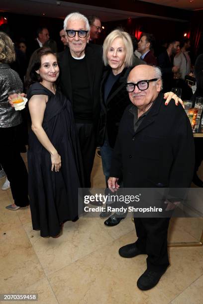 Lucy DeVito, Fred Specktor, Nancy Heller, and Danny DeVito attend the CAA pre-Oscar party at Sunset Tower Hotel on March 08, 2024 in Los Angeles,...