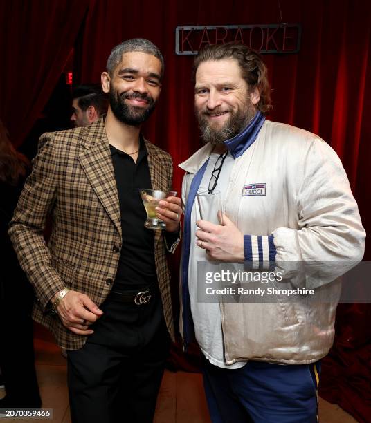 Kingsley Ben-Adir and Greg Williams attend the CAA pre-Oscar party at Sunset Tower Hotel on March 08, 2024 in Los Angeles, California.