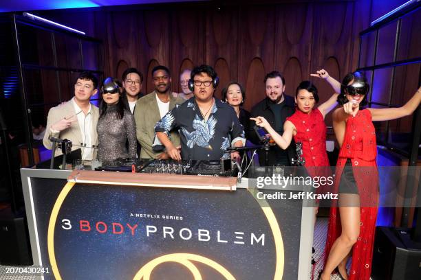 Alex Sharp, Zine Tseng, Derek Tsang, Jovan Adepo, Liam Cunningham, Benedict Wong, Rosalind Chao, John Bradley, Jess Hong, and Eiza González attend...