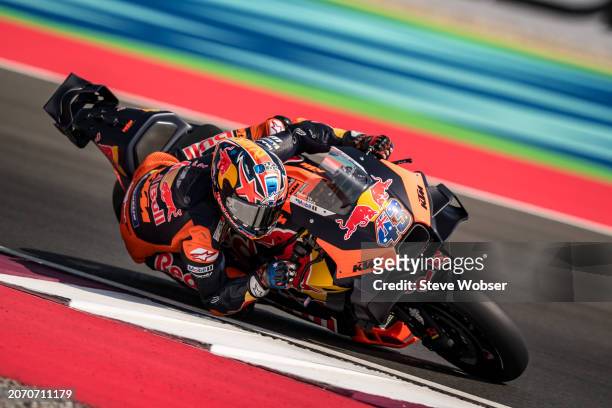 Jack Miller of Australia and Red Bull KTM Factory Racing rides during the Qualifying session of the MotoGP Qatar Airways Grand Prix of Qatar at...