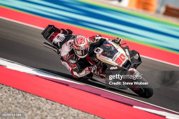 Takaaki Nakagami of Japan and LCR Honda IDEMITSU rides during the Qualifying session of the MotoGP Qatar Airways Grand Prix of Qatar at Losail...