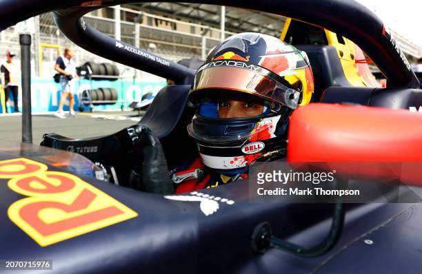 Hamda Al Qubaisi of United Arab Emirates and MP Motorsport prepares to drive on the grid during Round 1 Jeddah race 2 of the F1 Academy at Jeddah...