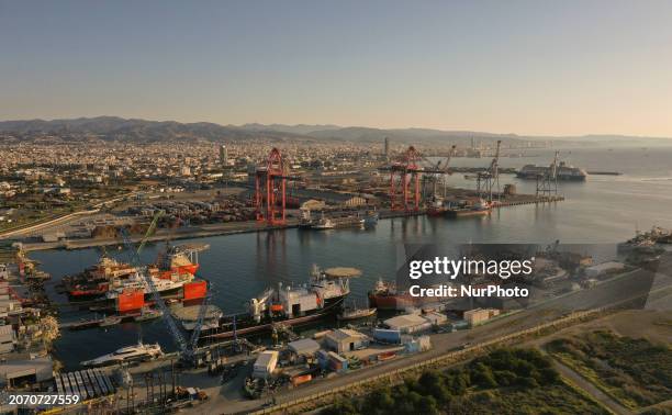 View of the port of Limassol and the city panorama. Cyprus, Tuesday, March 12, 2024. The trade deficit in January 2024 was 566.5 million, compared to...