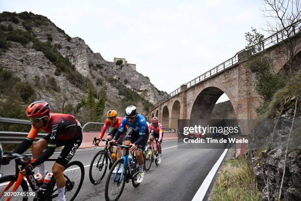 Michal Kwiatkowski of Poland and Team INEOS Grenadiers, Andreas Leknessund of Norway and Team Uno-X Mobility, Ivan Garcia Cortina of Spain and...