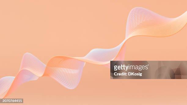 abstract waveform - data and technology, growth graph, elegant design - peach color - the sound of change live stock pictures, royalty-free photos & images