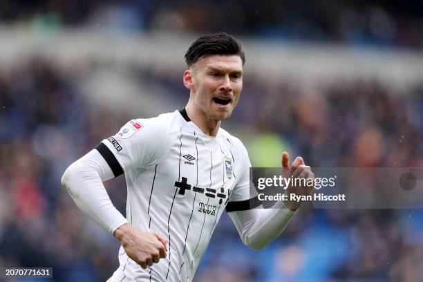 Kieffer Moore of Ipswich Town looks on during the Sky Bet Championship match between Cardiff City and Ipswich Town at Cardiff City Stadium on March...