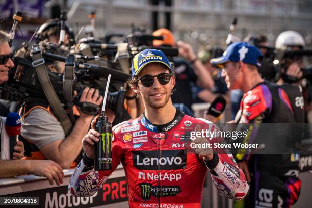 Enea Bastianini of Italy and Ducati Lenovo Team at parc ferme during the Qualifying session of the MotoGP Qatar Airways Grand Prix of Qatar at Losail...