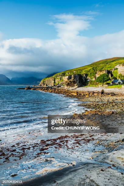 elgol and loch corusk coastal landscapes - meadow brook stock pictures, royalty-free photos & images