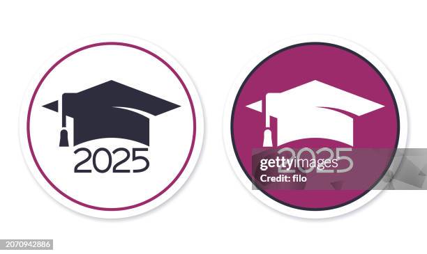 illustrations, cliparts, dessins animés et icônes de graduation 2025 mortier célébration année numéro vertical élément de conception - institutions et organisations éducatives