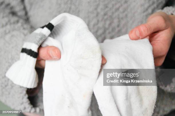 white socks - smelly laundry stock pictures, royalty-free photos & images