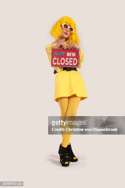 attractive woman in yellow dress - poznań stock pictures, royalty-free photos & images