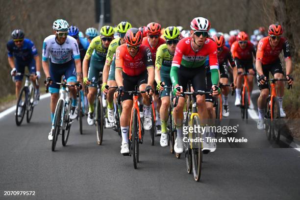 Michal Kwiatkowski of Poland and Team INEOS Grenadiers and Jai Hindley of Australia and Team Bora-Hansgrohe compete during the 59th Tirreno-Adriatico...